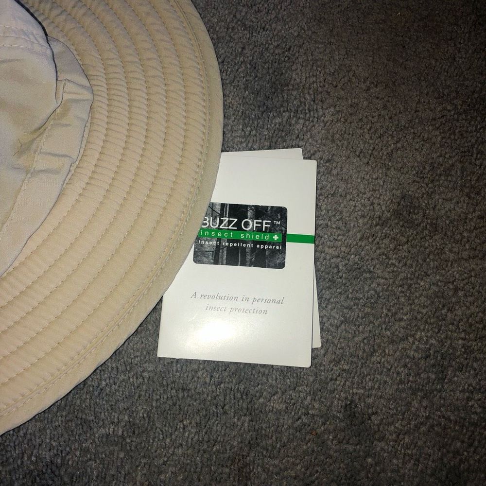 LL BEAN BUZZ OFF INSECT SHIELD NYLON BUCKET SUN HAT ADULT MEDIUM NEW W TAGS - Picture 3 of 4